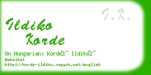 ildiko korde business card